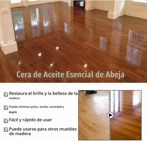 Vista 3 de Pulidor de cera de abejas para muebles, espray original de cera de abeja natural, limpiador de madera, esmalte de piso de madera para sala de estar