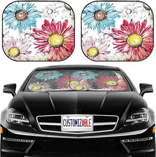 Vista 8 de MSD Parasol de coche para SUV, 2 piezas, ajuste universal, parasol personalizado para SUV se adapta a la mayoría de MUV, Hatchback, camioneta, MPV