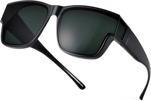 Gafas de sol de gran tamaño para mujeres y hombres, gafas de sol de ajuste sobre gafas, gafas de sol con protección solar, lente de nailon HD de