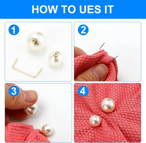 Vista 6 de Paquete de 9 broches de perlas antiexposición, pines de decoración para ropa, suéter, broche, camisa, chal, clips