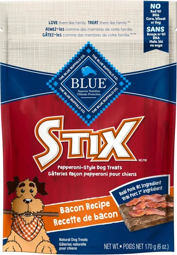 Vista 16 de Blue Buffalo Stix Pepperoni-Style - Golosinas para perros hechas con ingredientes naturales, receta de carne de res, bolsa de 13 onzas
