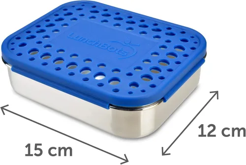 Vista 22 de LunchBots Medium Uno - Recipiente para sándwiches de acero inoxidable, diseño abierto para envolturas, ensaladas o comidas pequeñas, ecológico, apto