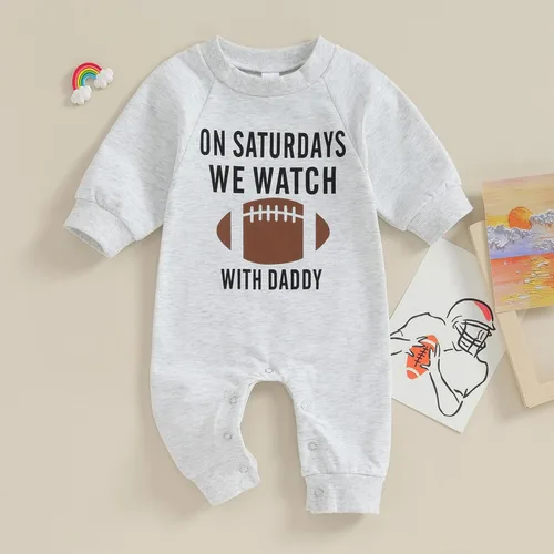 Vista 7 de Honganda Enterizo de fútbol para bebés y niñas con diseño divertido de papá