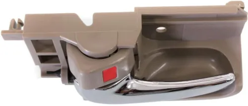 Vista 6 de Para Toyota Corolla 2003-2008 Manija de puerta interior delantera, lado del conductor Bisel marrón con palanca cromada Con botón de bloqueo