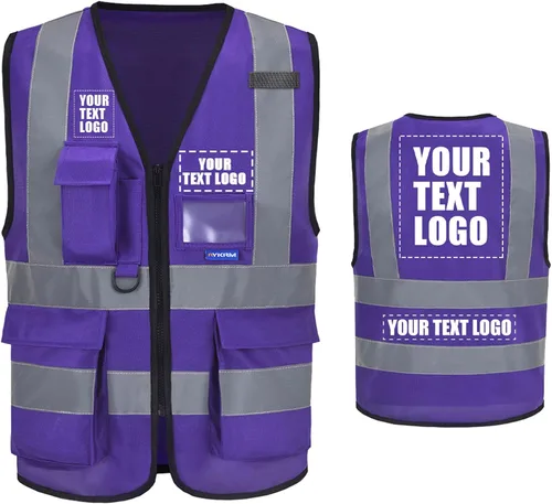 Vista 30 de A-SAFETY Chaleco de Seguridad Reflejante de Alta Visibilidad con Logo Personalizado (XS-8XL)