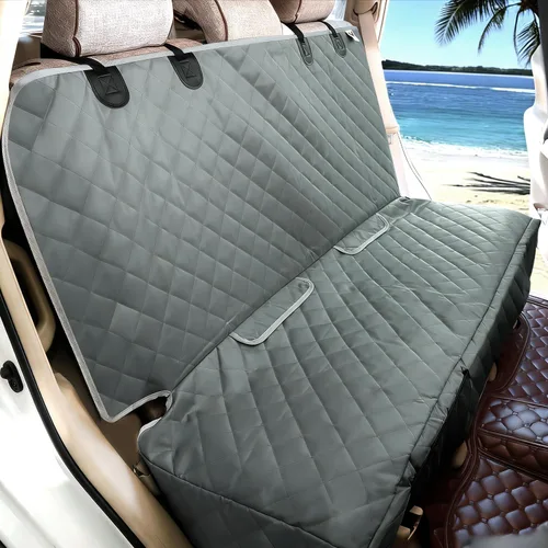 Vista 9 de Bark Lover Funda de asiento de automóvil para perro para asiento trasero, impermeable, funda de asiento trasero antideslizante para niños