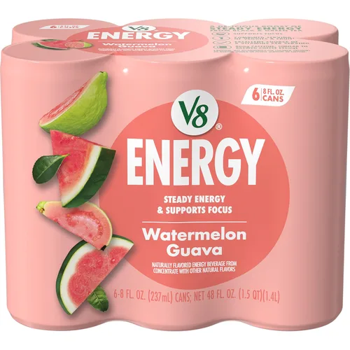 Vista 35 de V8 Energy Strawberry Banana Juice Energy Drink, lata de 8 onzas líquidas (paquete de 24)