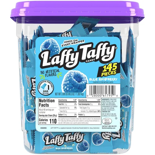 Vista 2 de Laffy Taffy Sabores de frambuesa y plátano azul caramelo, 290 piezas