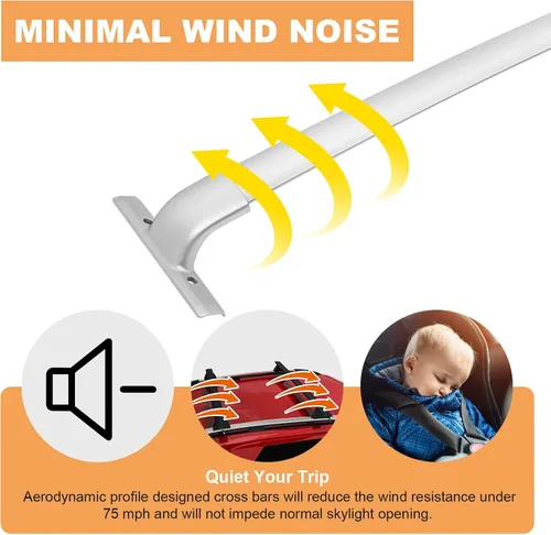 Vista 5 de FINDAUTO Barra transversal de acero para Nissan Murano 2015 2016 2017 2018 2019 2020 2021 barra transversal de acero para equipaje, kayak