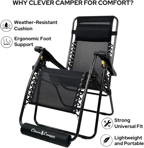 Vista 4 de El cojín original para silla de gravedad cero para reposapiés te permite relajarte con total comodidad, ideal para sillón reclinable antigravedad al