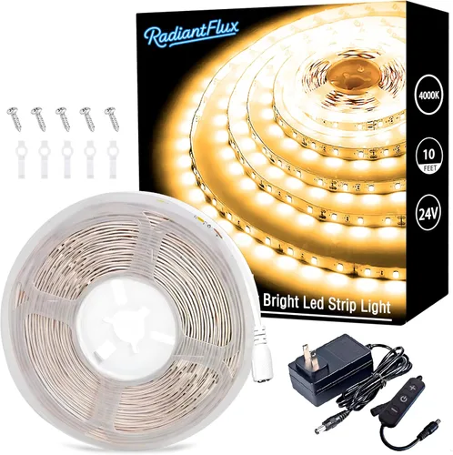 Vista 20 de Tiras de luces LED pequeñas de 10 pies cálidas, tira de luces LED regulables, 180 LEDs, luces de cinta LED tipo cuerda súper brillantes para sala