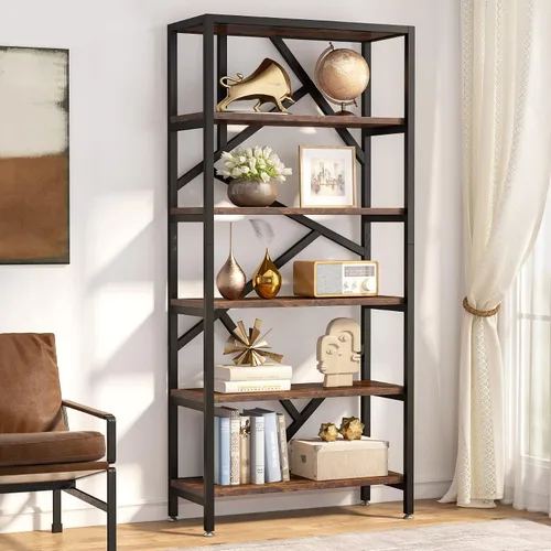 Tribesigns Estantería Industrial de 71 Pulgadas, Estantería Etagere de 6 Estantes, Estantes Abiertos Independientes para Libros con Almacenamiento y
