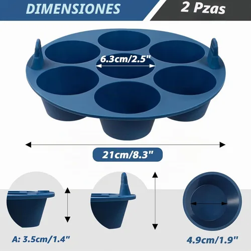 Vista 8 de Webake Sartén de silicona para hornear para hornear, moldes de tubo estriado antiadherentes sin BPA, 4 cavidades, juego de 2