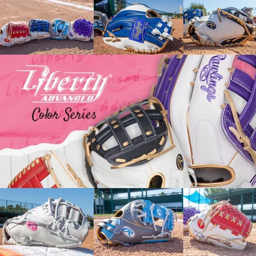 Vista 7 de Rawlings Guantes de sóftbol Liberty Advanced Color Series Fastpitch Tamaños 11.75 a 13 pulgadas Múltiples estilos