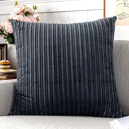 Vista 14 de UGASA - Juego de 2 fundas de almohada de terciopelo a rayas, funda decorativa para cojín con cremallera oculta para el hogar, sofá, dormitorio