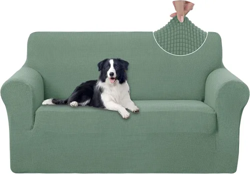 Vista 125 de U-NICE HOME Funda elástica para sofá, lavable, protector de muebles para sofá de 3 cojines, apta para mascotas (sofá, beige)