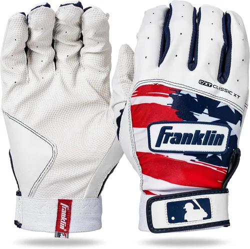Franklin Sports MLB Classic XT Batting Gloves - Adult + Youth Batting Glove Pairs - Baseball + Softball Batting Gloves