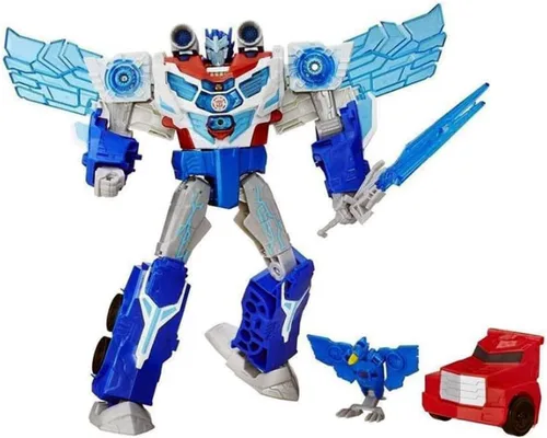 Vista 2 de Transformers Robots in Disguise Power Surge Optimus Prime & Mini-Con Aerobolt Titan Figura de acción