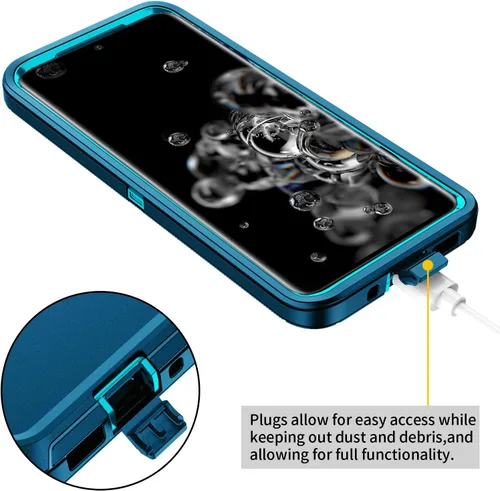 Vista 6 de Funda para Galaxy S20 Ultra 5G, resistente a prueba de golpes, 3 capas, protección de cuerpo completo, funda resistente para Galaxy S20 Ultra de 6.9