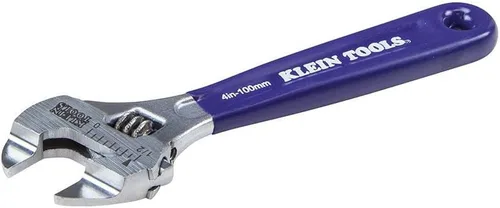 Vista 3 de Klein Tools D86932 Llave ajustable, forjada con mandíbula más delgada y acabado cromado de alto pulido, 4 pulgadas