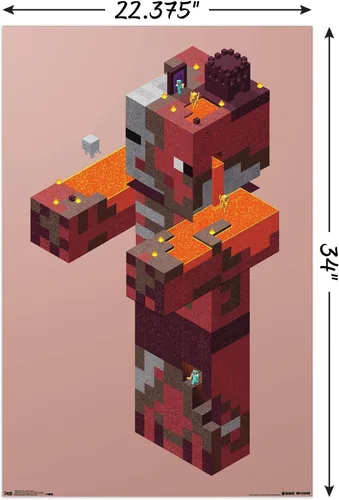Vista 3 de Trends International Minecraft - Póster de pared Pigman Nether, 22.375 x 34 pulgadas, versión sin marco