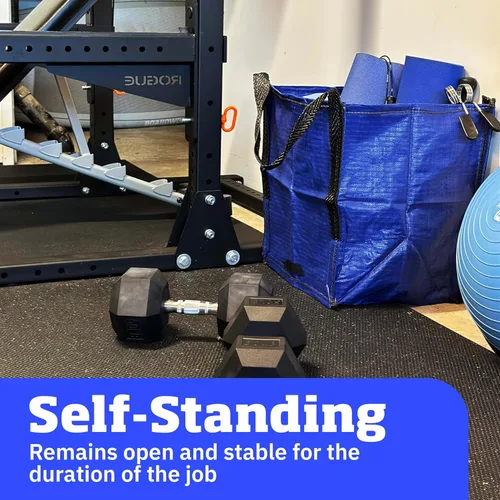 Vista 4 de DURASACK Bolsa de almacenamiento de alta resistencia de 22 galones, bolsa de mudanza de polipropileno tejido resistente, diseño reutilizable