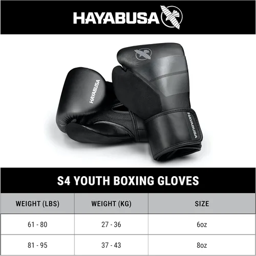 Vista 6 de Guantes de boxeo Hayabusa S4 para niños y niñas