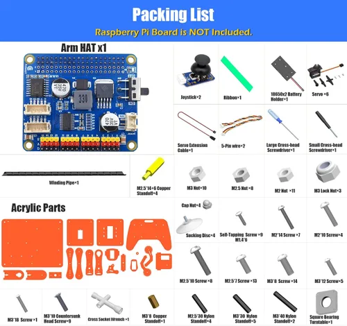 Vista 2 de Adeept Kit de brazo robótico 5-DOF compatible con Raspberry Pi 4 B 3 B+ B A+, programable DIY Codificación STEM Educativa 5 Axis Robot Arm