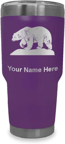 Vista 26 de LaserGram Vaso aislado al vacío de 20 onzas, oso polar, grabado personalizado incluido (negro) Engraved Gift, Vacuum Insulated Stainless Steel