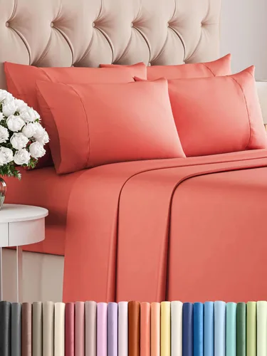 Vista 33 de Juego de sábanas Split King de 7 piezas - Incluye 4 fundas de almohada - Sábanas Split King - Ropa de cama de hotel de lujo suave - Refrescante