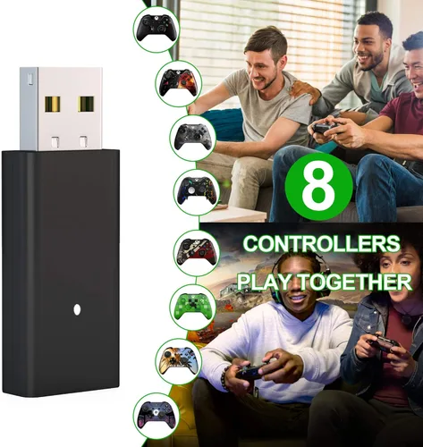 Vista 6 de Adaptador inalámbrico para Xbox Works para Windows 10 compatible con Xbox One Controller Xbox One X Xbox One S y Elite Series Controller