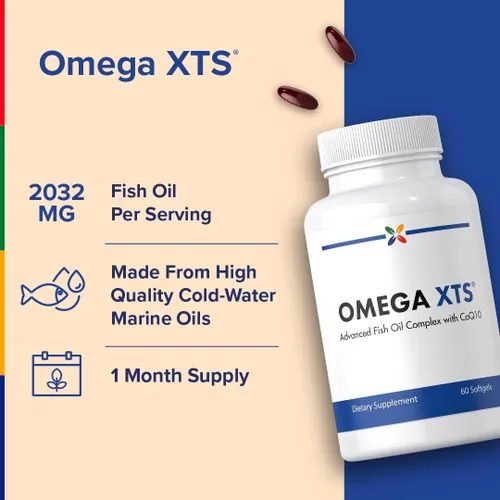 Vista 3 de Stop Aging Now - Complejo de aceite de pescado - Suplemento de ácidos grasos Omega 3 - con EPA y DHA - 60 cápsulas blandas