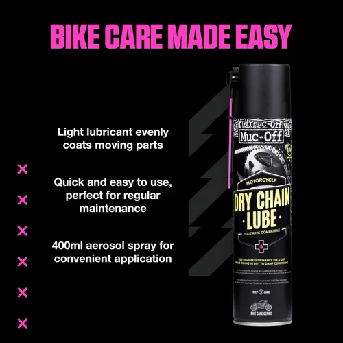 Vista 14 de Muc-Off Lubricante de cadena para clima seco para motocicleta, 13.5 fl oz