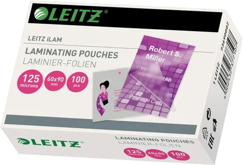 Vista 6 de Leitz 33806 Bolsas de laminado hechas de material grueso de 125 micras (transparente, brillante, A6) - Paquete de 100