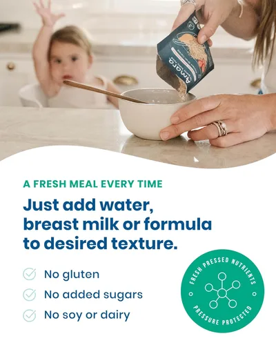 Vista 6 de Amara - Alimentos orgánicos para bebés - Etapa 2 - Papa de col rizada - Cereal para bebés para mezclar con leche materna, agua o fórmula infantil