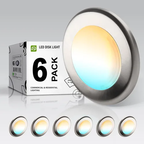 Vista 31 de ASD Paquete de 12 luces LED de disco de 4 pulgadas, 10 W 5CCT 2700 K-5000 K 685 lm CRI90+, luminaria de techo de montaje empotrado regulable
