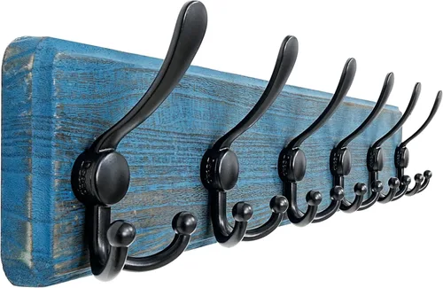 Vista 16 de Dseap Perchero de Pared Montado - 5 Ganchos Triangulares, Resistente, Perchero de Pared de Madera para Abriggos, Sombreros, Chaquetas, Ropa, Negro