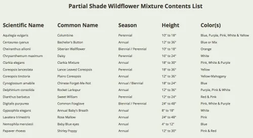Vista 3 de Seed Needs paquete de venta al por mayor de 30 000 semillas de flores silvestres variadas (15 especies) de sombra parcial no modificadas