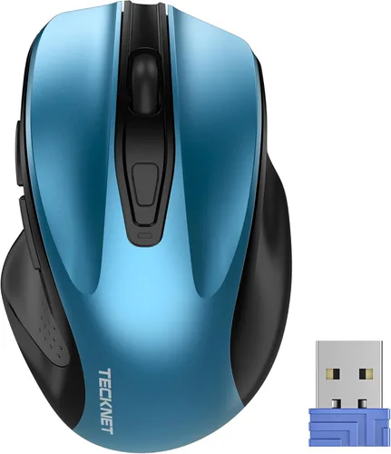 Vista 13 de Mouse óptico ergonómico TeckNet Pro 2.4 G con nanorecibidor USB para portátil, ordenador, Chromebook, Macbook, 6 botones, batería de 24 meses, 5