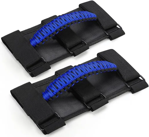 Vista 12 de moveland Asa de agarre compatible con Jeep Wrangler TJ YJ JK UTV, paquete de 4 asas de agarre de barra enrollable de lujo, fáciles de ajustar