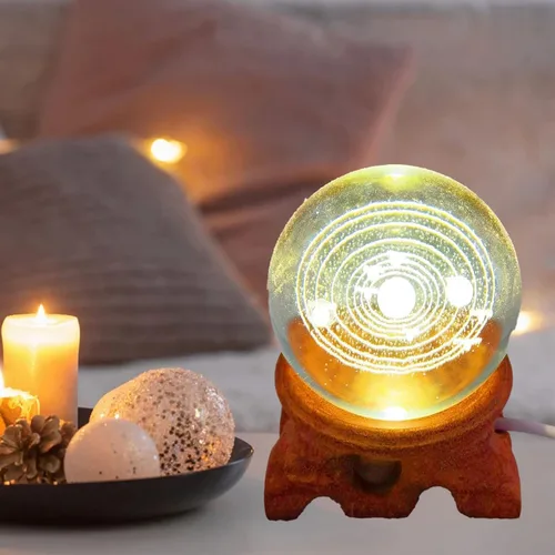 Vista 7 de CDIYTOOL Soporte de exhibición LED de madera maciza, pedestal de madera hueca de caoba, base de exhibición de lámpara LED, base de iluminación