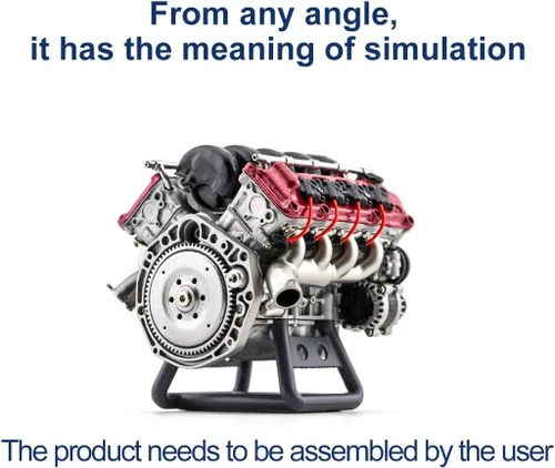 Vista 4 de ZOSTER V8 Modelo de motor de combustión interna MAD RC Simulación Dinámica Kit Versión Modelo de motor para AX90104 SCX10Ⅱ Capra VS4-10 Pro/Ultra