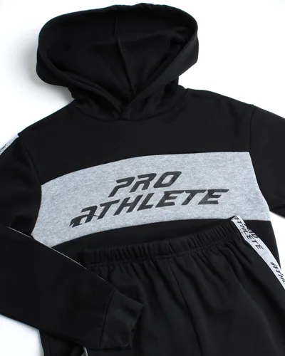 Vista 2 de Juego de 2 piezas de chándal con capucha para niños (niño pequeñopequeñogrande)