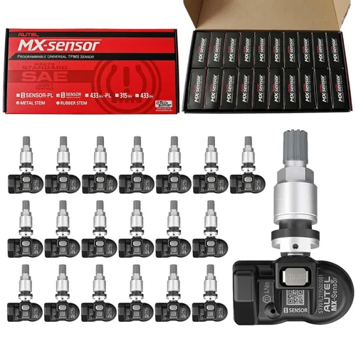 Autel Sensores TPMS, sensor Mx programable para presión de neumáticos, 315 MHz + 433 MHz, nivel OE de presión (20 piezas, válvulas de metal)