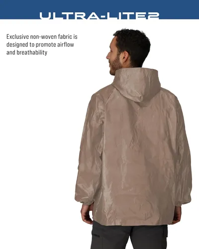 Vista 3 de FROGG TOGGS Chaqueta de lluvia impermeable transpirable Ultra-lite2 de 2 capas para hombre, Caqui, Mediana