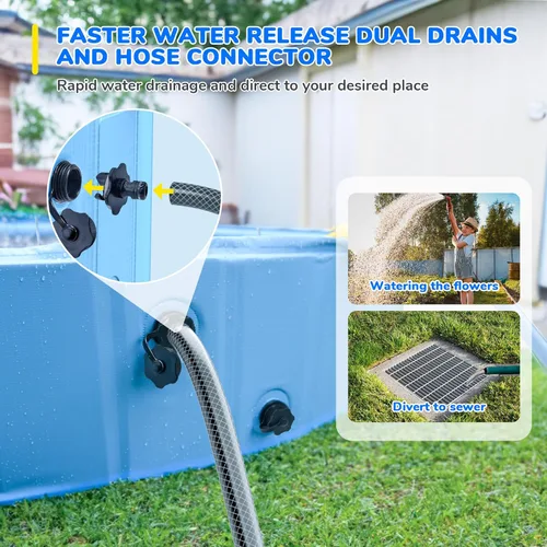 Vista 5 de Piscina plegable para perros de 87 pulgadas, piscina con aspersor para niños, antideslizante y resistente, para perros pequeños, bañeras infantiles