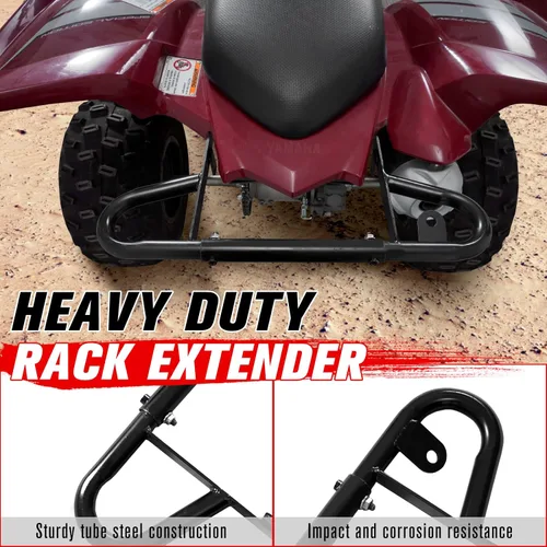 Vista 2 de Parachoques trasero para ATV Raptor, HAKA TOUGH negro acero trasero Pasanger Grab Bar Racing Handle Parachoques para Yamaha Raptor 700/700R