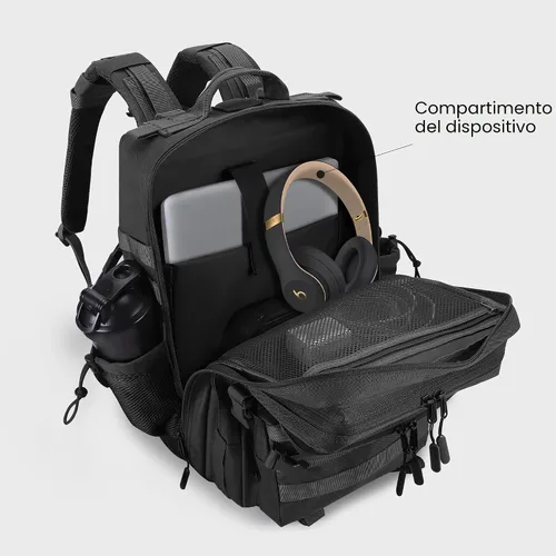 Vista 6 de LHI Military Tactical Backpack for Men and Women 45L Army 3 Days Assault Pack Bag Large Rucksack with Shoe Compartment 1.0 Negro