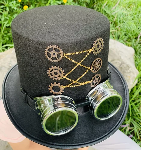 Vista 5 de Gorro Steampunk para hombre para fiesta color negro