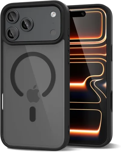 Vista 120 de oakxco Funda magnética transparente compatible con Magsafe, delgada, transparente, no amarillea, híbrida de silicona suave y cubierta protectora